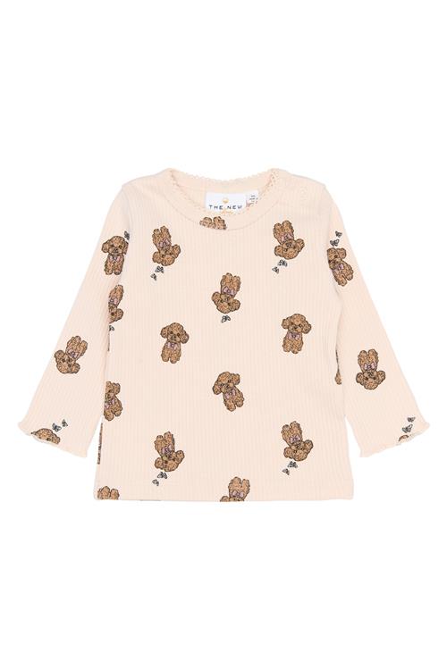 The New Siblings SBSona Langærmet Rib Tee Silver Peony Aop  Silver Peony AOP-74 cm  Sølv  74 cm  kvinde