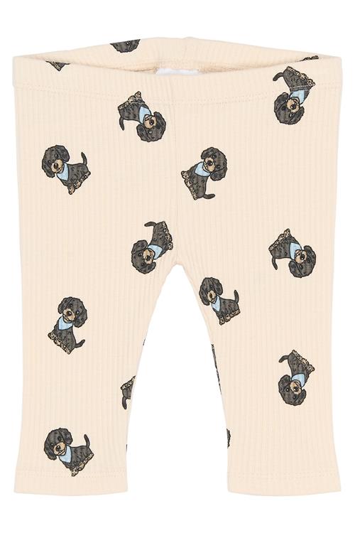 The New Siblings SBSylvan Rib-leggings Gardenia Aop  Gardenia AOP-80 cm  Creme  80 cm  mand