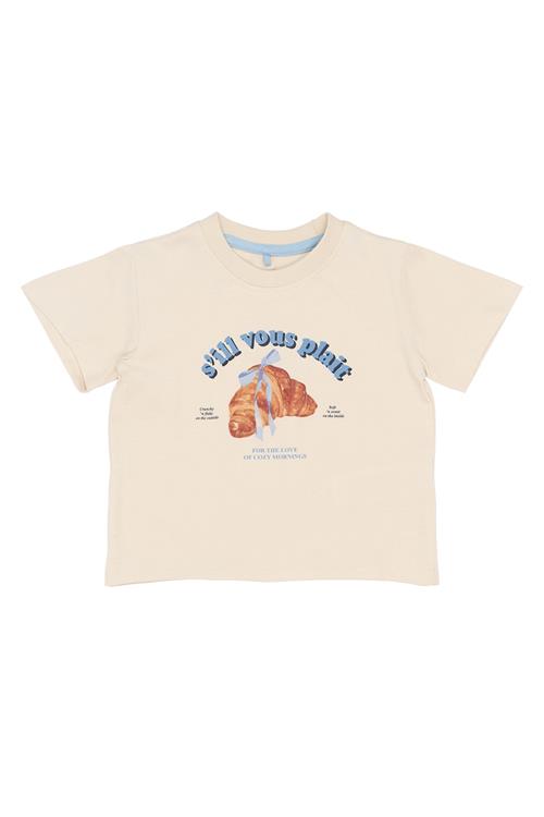 The New Siblings Sol Kortærmet T-shirt Gardenia  Gardenia-86 cm  Creme  86 cm  kvinde