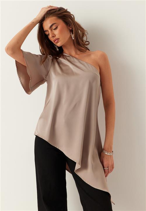 BUBBLEROOM Asymmetric Satin Blouse