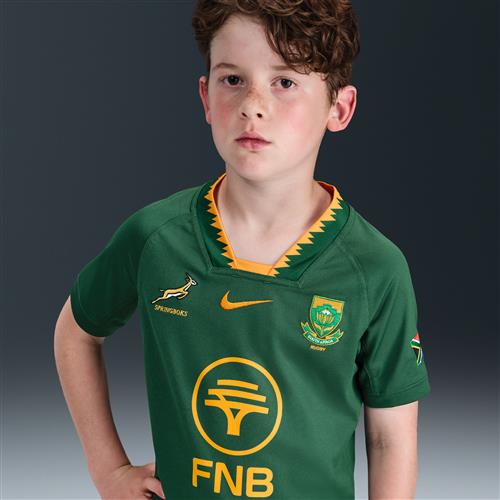 Springboks 2025/26 Stadium Home Nike Rugby Home Replica-spillertrøje til større børn - grøn
