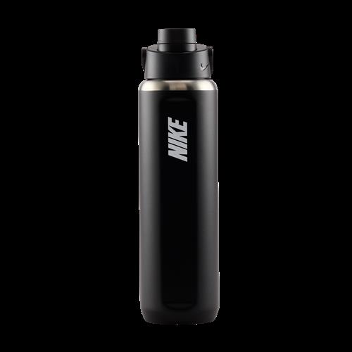 Nike Recharge Chug-vandflaske (710 ml) i rustfrit stål - sort