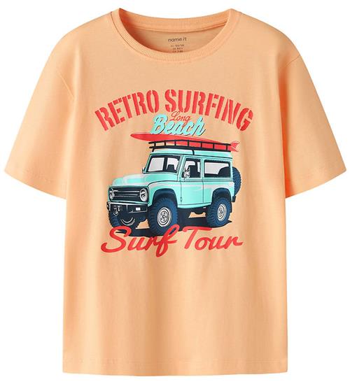 Name It T-shirt - Loose - NkmVagno - Peach Fuzz/Retro Surfing