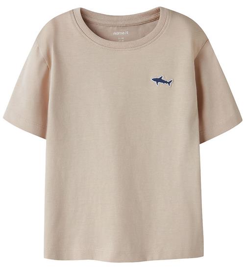 Name It T-shirt - NmmVimpel - Chateau Gray/Shark Embroidery
