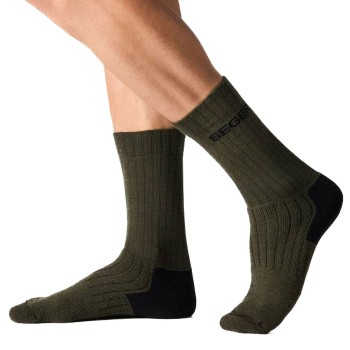 Seger Strømper Wanderer Heavy Wool Socks Mørkgrøn  Str 34/36