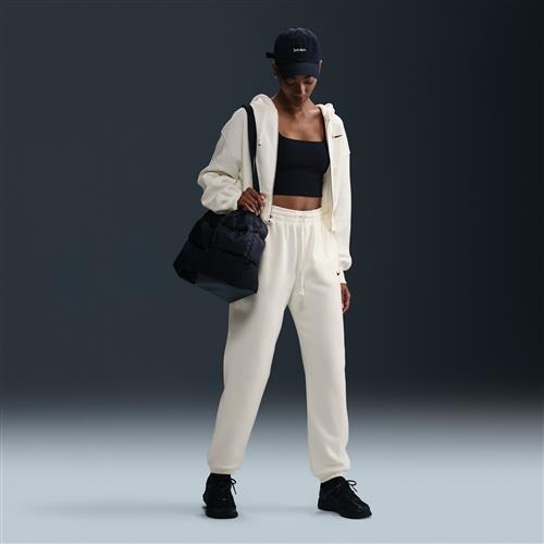 Overdimensionerede Nike Phoenix Fleece-sweatpants med høj talje til kvinder - hvid