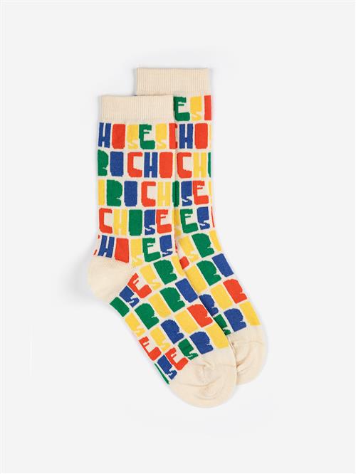 Bobo Choses Bobo Choses Color All Over Lange Sokker Multicolor  Multicolor 26-28 EU  Creme  26-28 EU  mand