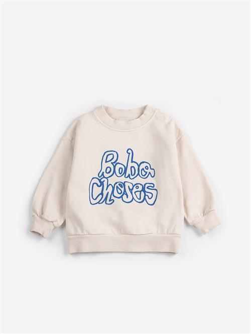 Bobo Choses Bobo Choses By Hand Sweatshirt Offwhite  Offwhite 12 months  Hvid  12 måneder  unisex