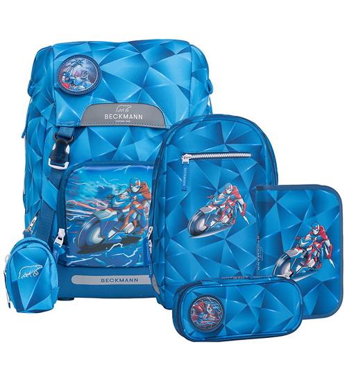 Beckmann Skoletaskesæt - Classic - Blue Lightning/Blå