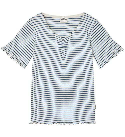 Mads Nørgaard T-shirt - Rib - Stripe Tiki - Vanilla Ice/Bright C