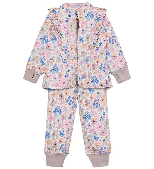 En Fant Termotøj --Cloud Gray m. Blomster