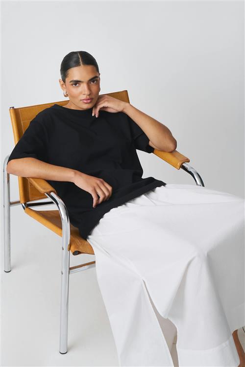 Gina Tricot - Oversized tee - t-shirts - Sort - S - Dame