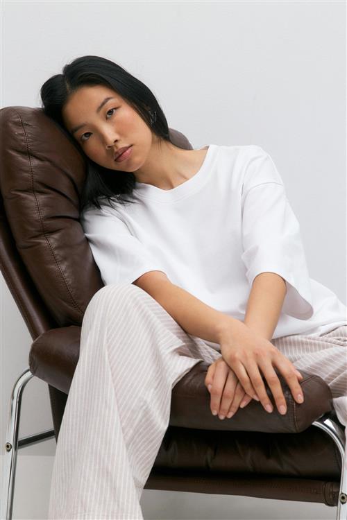 Gina Tricot - Oversized tee - t-shirts - Hvid - M - Dame