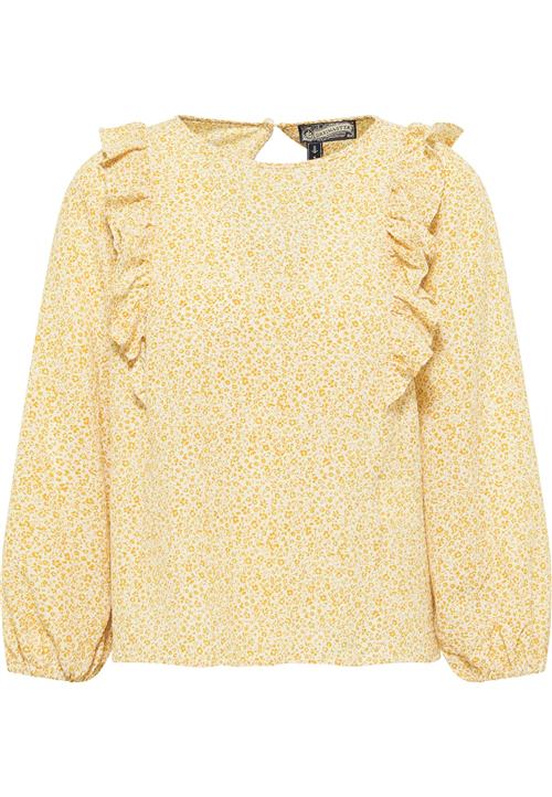 DreiMaster Vintage Bluse  sennep / hvid