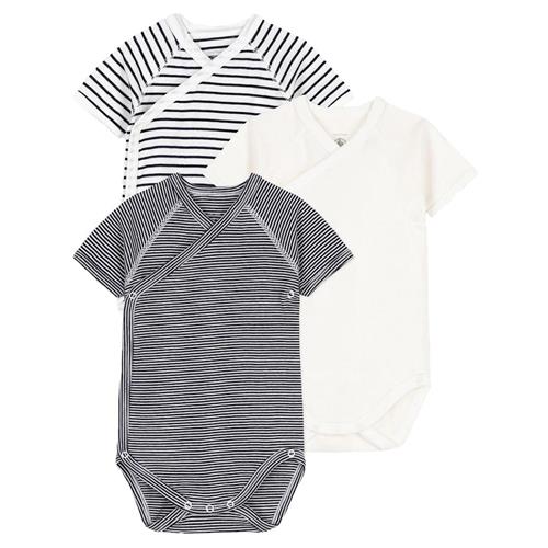 Se Petit Bateau 3-pak Babybody Cremefarvet Newborn    nyfødt  unisex hos Babyshop