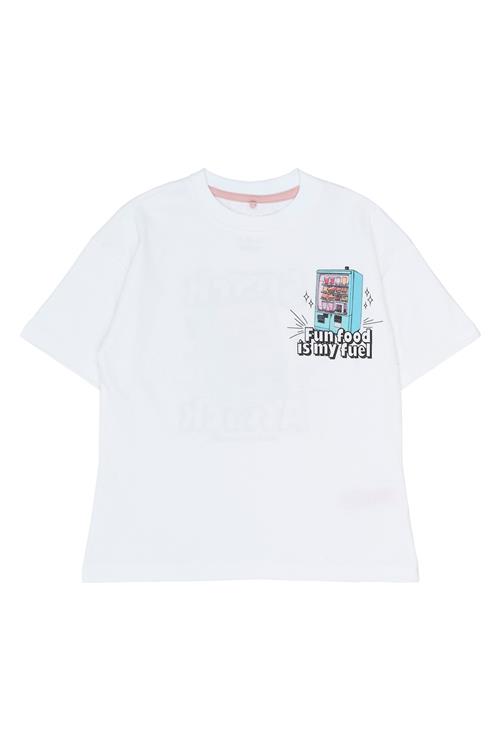 The New Snack Kortærmet T-shirt Bright White  Bright White-5-6 Y  Hvid  5-6 år  mand