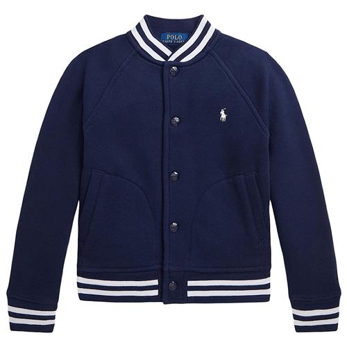 Ralph Lauren Logo Bomberjakke Navyblå Fleece Baseball Jacket Refined Navy/C1730  Marineblå    mand