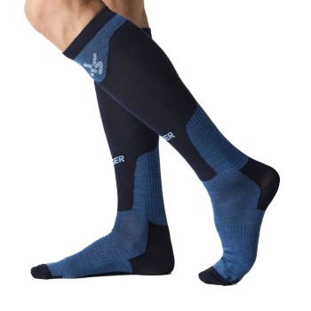 Seger Strømper Alpine Advanced Light Wool Compression Marine/Blå Str 43/45