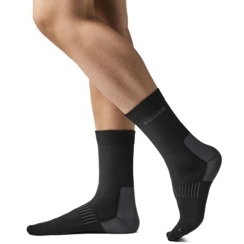 Seger Strømper Wanderer Light Wool Socks Sort Str 46/48