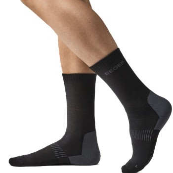 Seger Strømper Wanderer Wool Socks Sort Str 40/42