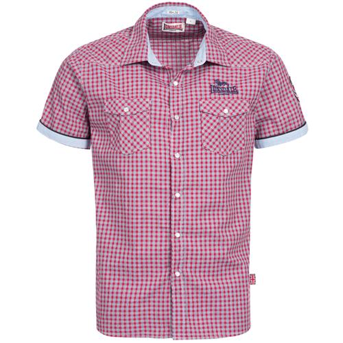 LONSDALE Skjorte 'Berny'  navy / himmelblå / rød