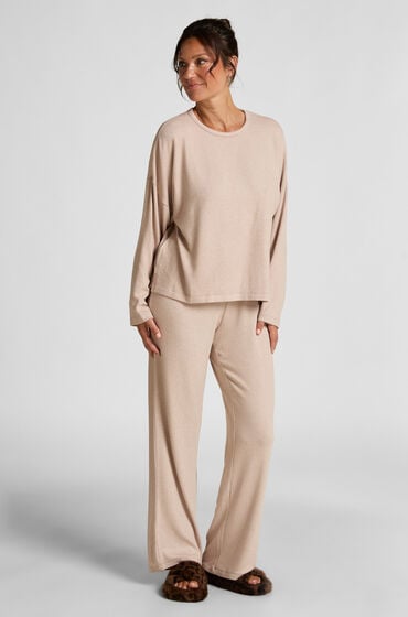 Hunkemöller Bukser i børstet jersey Beige