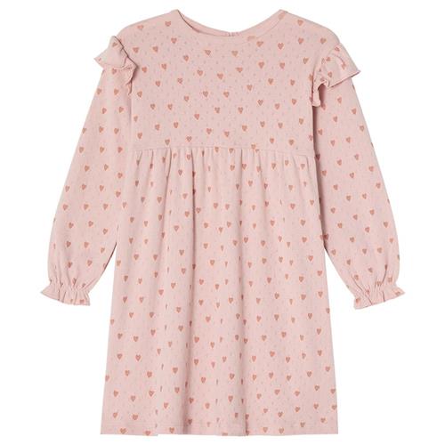 Buddy & Hope GOTS Hedda Hjertemønstret Kjole Aprikos 86/92 cm  Lyserød  86/92 cm  kvinde