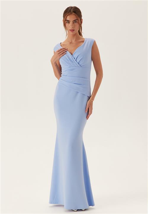 Goddiva Bardot Pleat Maxi Dress
