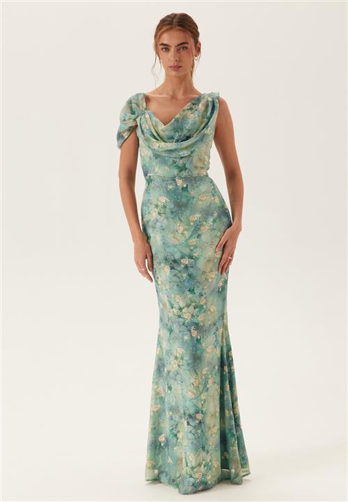 Goddiva Floral One Shoulder Maxi Dress