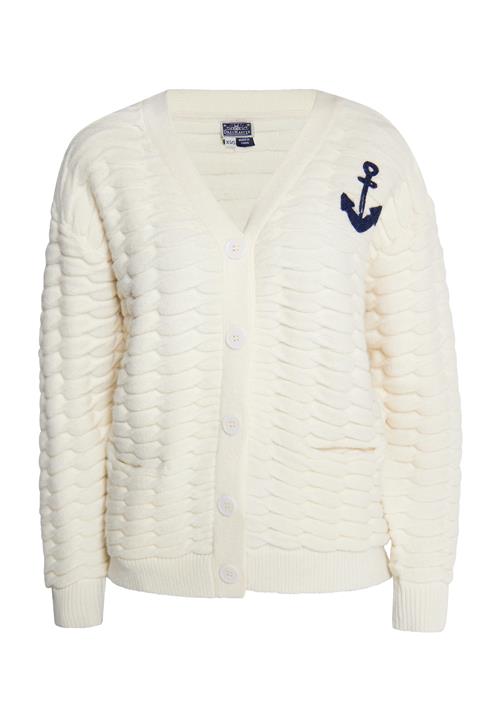 DreiMaster Maritim Cardigan  marin / uldhvid