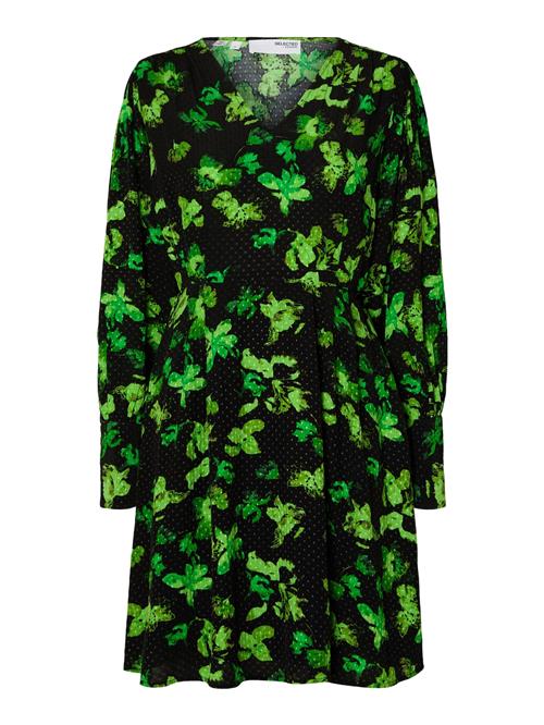 SELECTED Kjole 'CLARISA'  lime / græsgrøn / sort