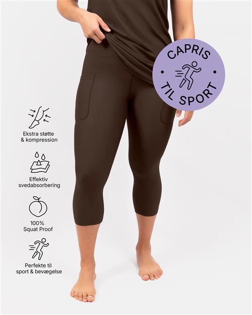 Eva Mocha Brown Compression Capri