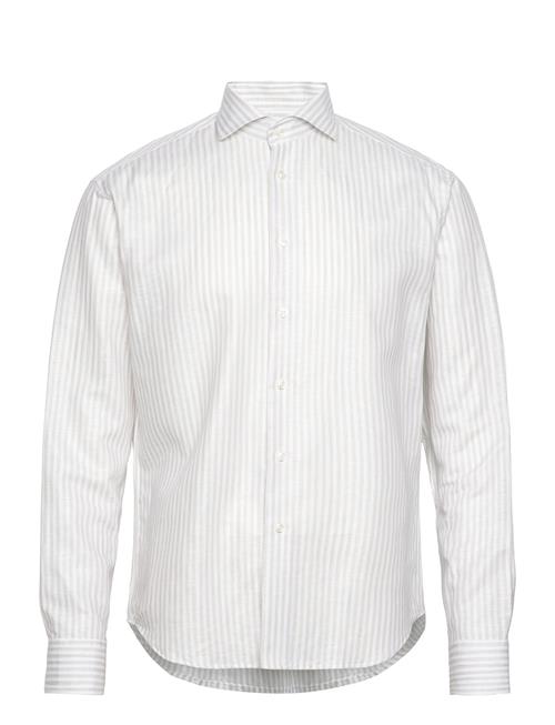 Bosweel Shirts Est. 1937 | White And Sand Stripe | L