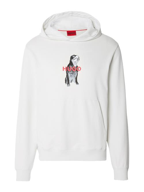 HUGO Sweatshirt 'Dartchon'  grå / rød / sort / hvid