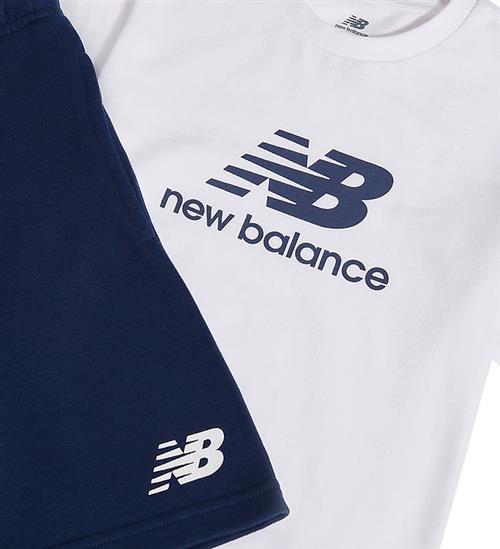 New Balance Shortssæt - Stacked Logo - Bright White
