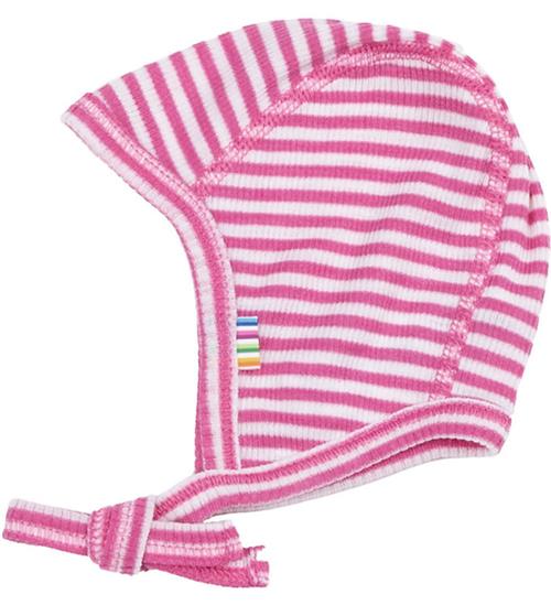 Joha Babyhjelm - Rib - Uld/Silke - Off White/Pink