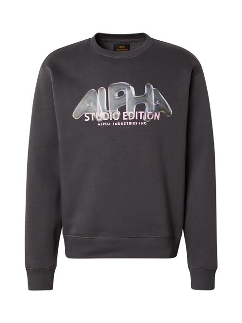 ALPHA INDUSTRIES Sweatshirt 'Studio Edition Vibe'  mørkegrå / pastelgrøn / lyserød