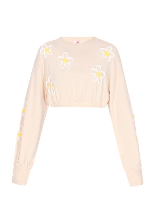 MYMO Pullover 'Back To School'  gul / hvid / offwhite