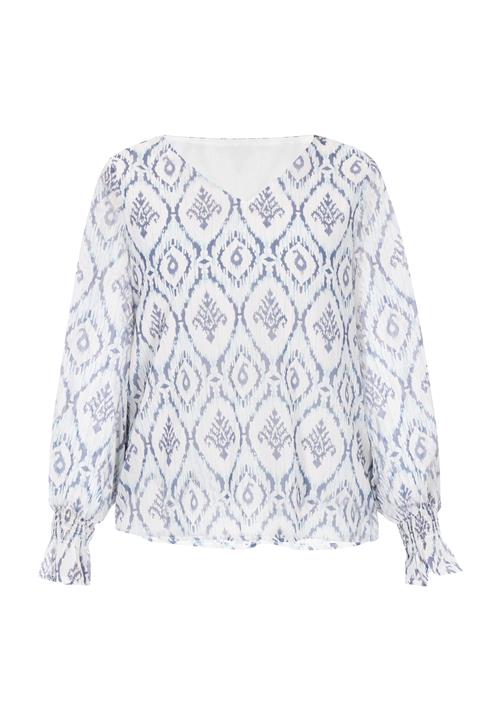 usha FESTIVAL Bluse 'Fashion Look'  safir / lyseblå / hvid