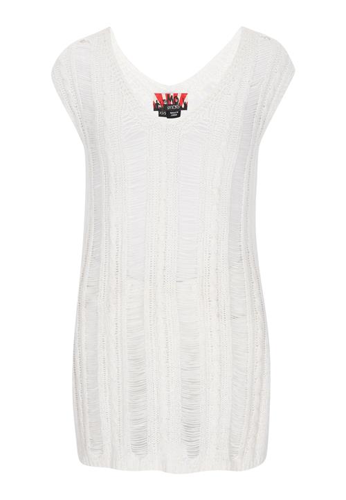 myMo ROCKS Strikkjole 'Fashion Look'  offwhite