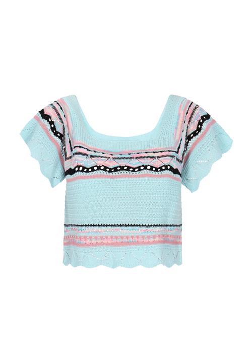 IZIA Pullover 'Boho'  aqua / lyserød / sort