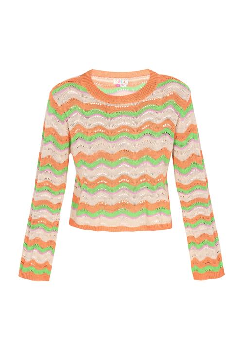 IZIA Pullover  beige / grøn / orkidee / orange
