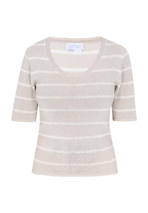 usha BLUE LABEL Pullover  greige / hvid