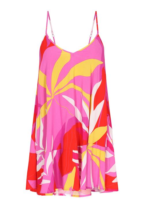 MYMO Sommerkjole  mørkegul / pink / rød / hvid