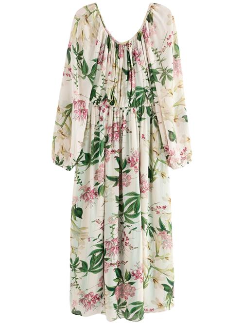 Next Kjole  smaragd / pastelgrøn / eosin / pastelpink