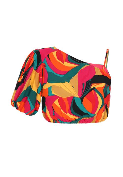 IZIA Bluse  gul / petroleum / orange / rød