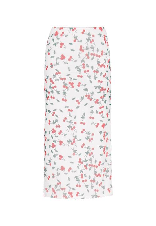 MYMO Nederdel 'Spring Summer'  smaragd / kirsebærsrød / hvid