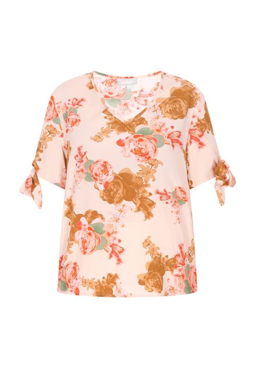 Usha Bluse 'Fashion Look'  creme / turkis / brun / rød