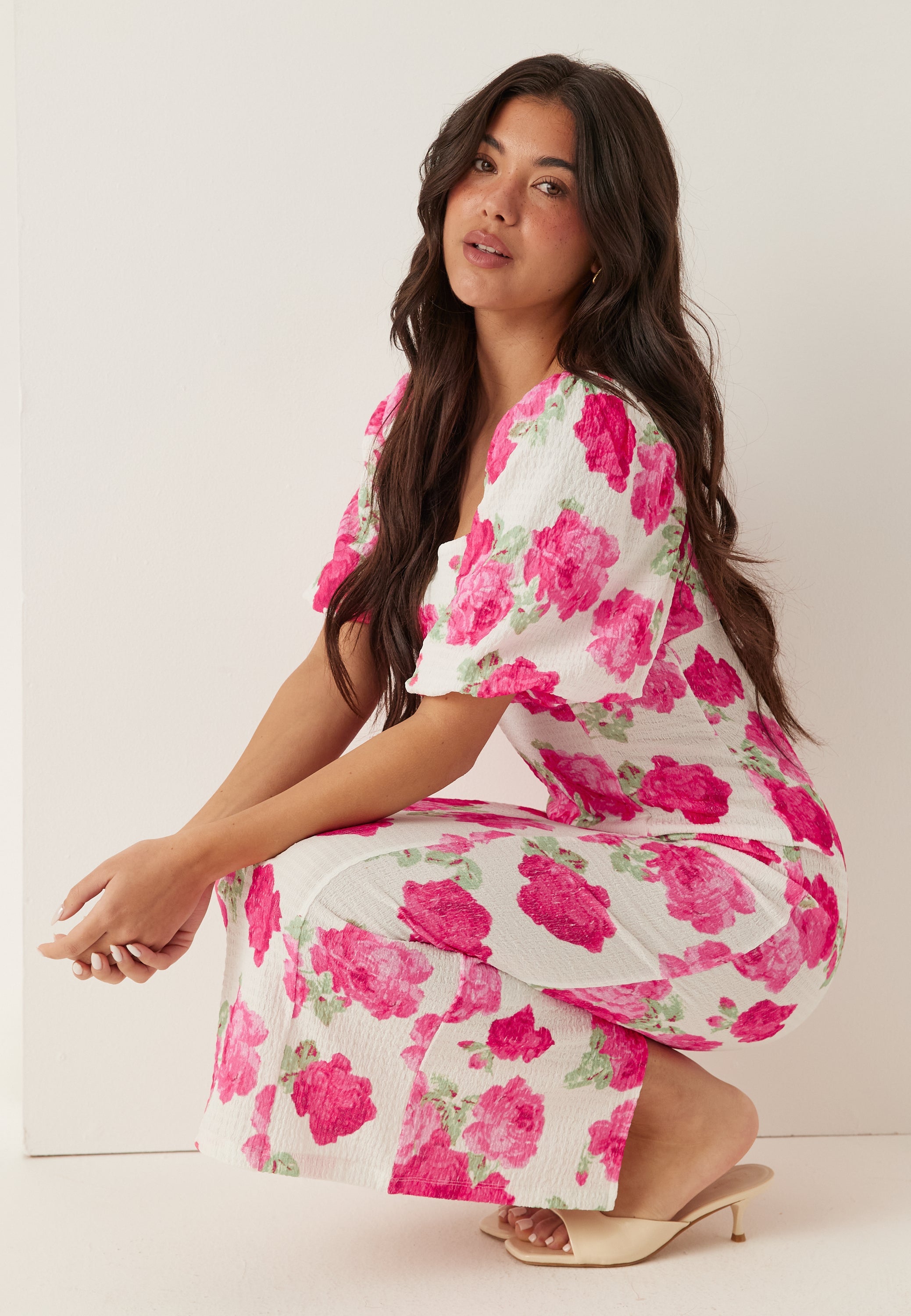 BUBBLEROOM Volume Sleeve Midi Dress