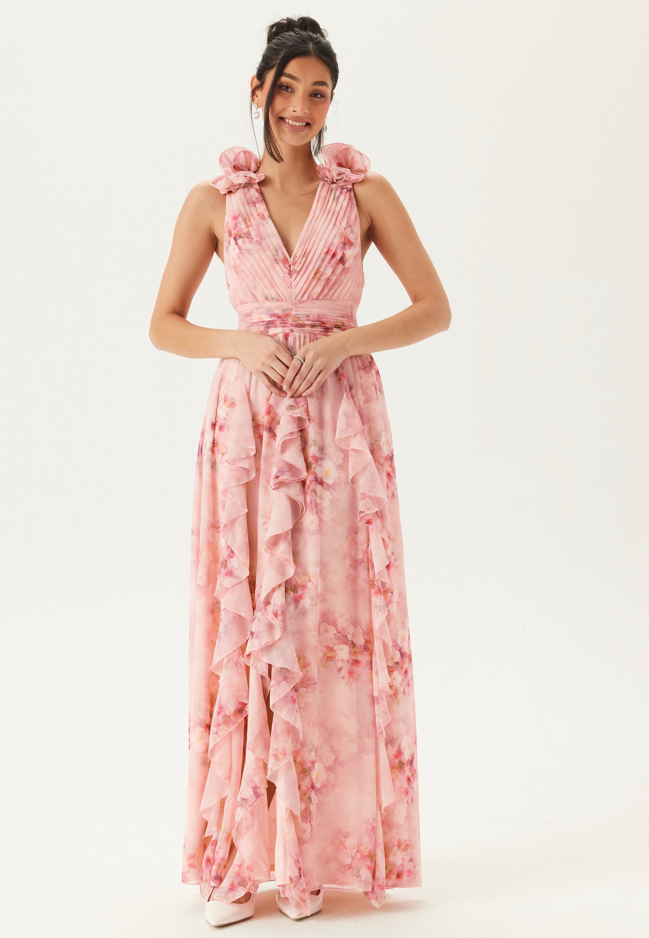 Bubbleroom Occasion Frill Ruffle Chiffon Gown
